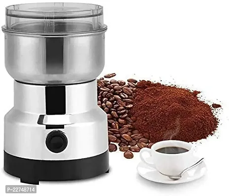 Stainless Steel Electric Portable Coffee Bean Grinder Multifunctional Mini Smash Machine Dry Grain Mill Grinder for Spices Powder Seeds Rice Beans Seasonings for Home Outdoor and Office