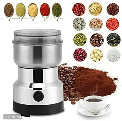 Stainless Steel Electric Portable Coffee Bean Grinder Multifunctional Mini Smash Machine Dry Grain Mill Grinder for Spices Powder Seeds Rice Beans Seasonings for Home Outdoor and Office-thumb3