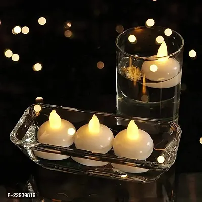 6 Pcs Water Sensor Flameless and Smokeless Decorative Candles, Led Tea Light Candle for Gifting, House, Diwali, Christmas, Festival, Events Decor Candles (Candle Diya)