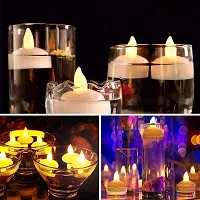 6 Pcs Water Sensor Flameless and Smokeless Decorative Candles, Led Tea Light Candle for Gifting, House, Diwali, Christmas, Festival, Events Decor Candles (Candle Diya)-thumb1