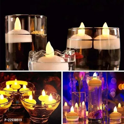 6 Pcs Water Sensor Flameless and Smokeless Decorative Candles, Led Tea Light Candle for Gifting, House, Diwali, Christmas, Festival, Events Decor Candles (Candle Diya)-thumb2