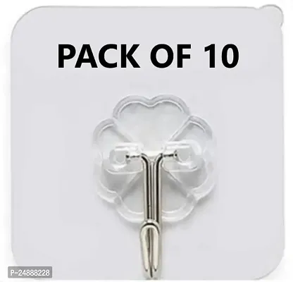 Wall Hooks for Hanging Strong - 10Pcs Hooks for Wall Without Drilling- Wall Hangings Hooks Adhesive/Wall Hanger for Clothes/Wall Hook, Clips, Sticker for Cloth Hangers, Photo Frames