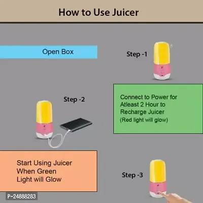 Portable Electric USB Juice Maker Juicer Bottle Blender Grinder Mixer, Rechargeable Juicer Bottle with 4 Blades, Fruit Juicer for All Fruits, Juice Maker Machine (JUICER BOTTLE NEW)-thumb2