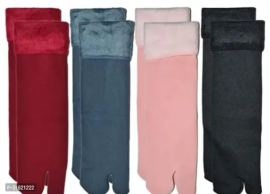 Classic Velvet Solid Socks For Women Pack Of 4