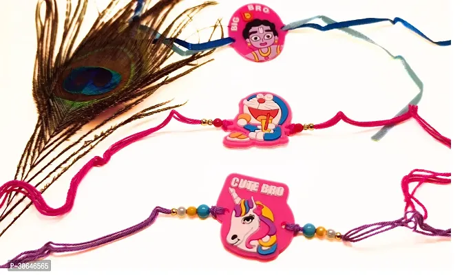 Krishna Unicorn And Dora Cartoon Rakhi For Kids Pack Of 3-thumb2