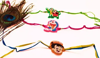 Motu Patlu Dora Bheem Cartoon Rakhi For Kids Pack Of 3-thumb1