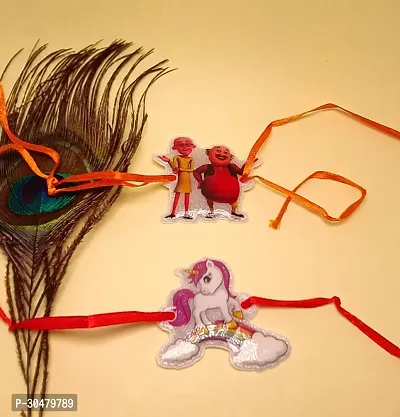 Motu patlu, Unicorn Glittring Rakhi for Kids-thumb0