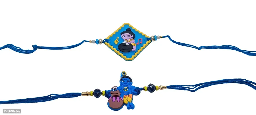 2 Krishna Rakhi Made of Rubber-thumb0