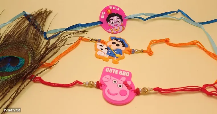 Krishna, Sin chan, Pepa Pig  cartoon rakhi for Kids-thumb0