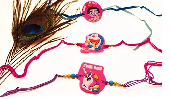 Krishna, Unicorn and Dora cartoon rakhi for Kids-thumb1