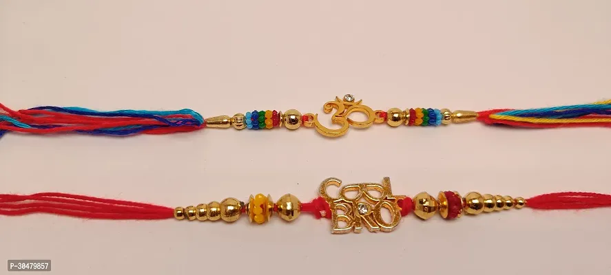 Om and Bro Metal rakhi for brother-thumb2