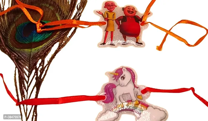 Motu Patlu  Unicorn Glitter rakhi for Kids-thumb2