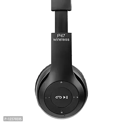 P 47 Wireless Bluetooth Noise Cancellation Over-Ear Headphone with Mic with FM and SD Card Slot