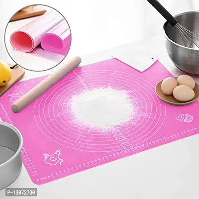 Silicone Baking Mat Roti mat Silicone Chapati Atta Kneading Mat Non-Stick Fondant Rolling Mat Stretchable for Kitchen-thumb3