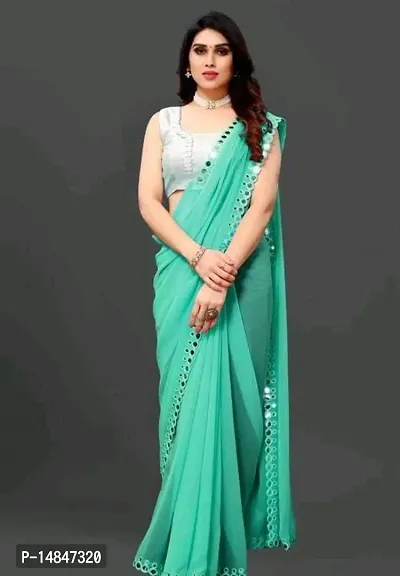 Sea green Silk Saree With Blouse 254841