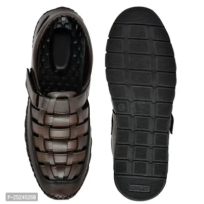 Stylish Brown Synthetic Solid Sandals For Men-thumb2