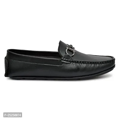 Stylish Black Synthetic Loafers For Men