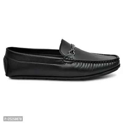 Stylish Black Synthetic Loafers For Men