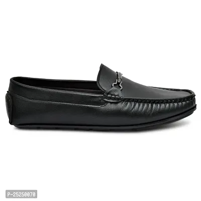 Stylish Black Synthetic Loafers For Men-thumb0