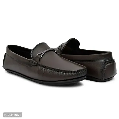 Stylish Brown Synthetic Loafers For Men-thumb0