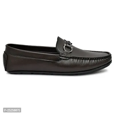 Stylish Brown Synthetic Loafers For Men