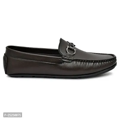 Stylish Brown Synthetic Loafers For Men-thumb0