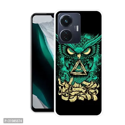 Stylish Back Cover For Vivo T1 44W,V2153, iQOO Z6 44W Angry Owl Printed Back Cover-thumb0