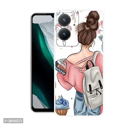 Stylish Back Cover For Vivo T2x 5G, V2253 Girl Printed Back Cover-thumb0