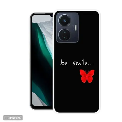 Stylish Back Cover For Vivo T1 44W,V2153, iQOO Z6 44W Smile Printed Back Cover