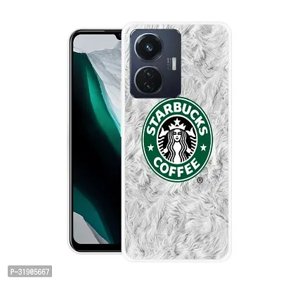 Stylish Back Cover For Vivo T1 44W,V2153, iQOO Z6 44W Starbucks Coffee Printed Back Cover-thumb0