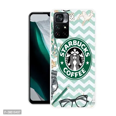 Stylish Back Cover For Mi Redmi Note 11T 5G, Poco M4 Pro 5G Starbucks Coffee Printed Back Cover