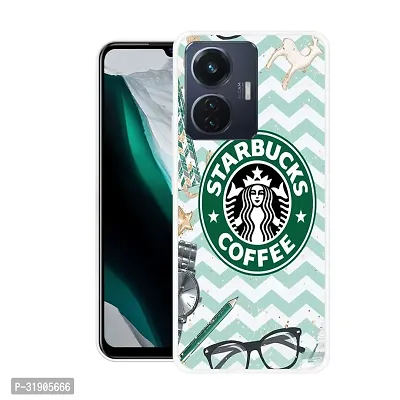 Stylish Back Cover For Vivo T1 44W,V2153, iQOO Z6 44W Starbucks Coffee Printed Back Cover-thumb0