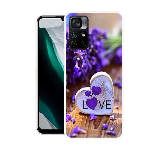 Stylish Back Cover For Mi Redmi Note 11T 5G, Poco M4 Pro 5G Love Printed Back Cover