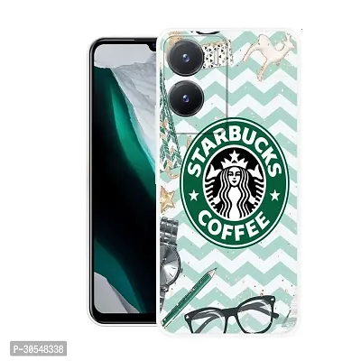 Stylish Back Cover For Vivo T2x 5G, V2253 Starbucks Coffee Printed Back Cover-thumb0