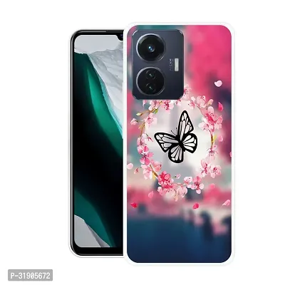 Stylish Back Cover For Vivo T1 44W,V2153, iQOO Z6 44W Butterfly Printed Back Cover-thumb0