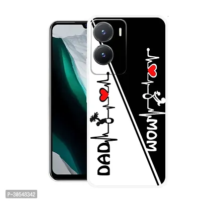 Stylish Back Cover For Vivo T2x 5G, V2253 Mom And Dad Love Printed Back Cover-thumb0