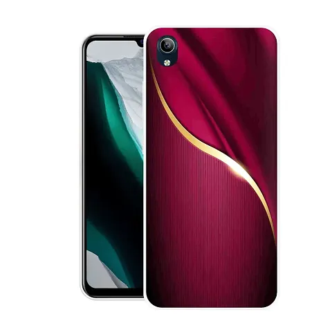 Stylish Back Cover For Vivo Y90,1908, Vivo Y91i,Vivo 1820 Red and Golden Printed Back Cover