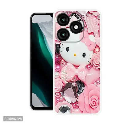 Stylish Back Cover For itel A70, A665L Kitty Printed Back Cover-thumb0