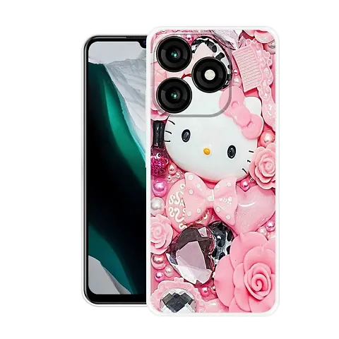 Stylish Back Cover For itel A70, A665L Kitty Printed Back Cover