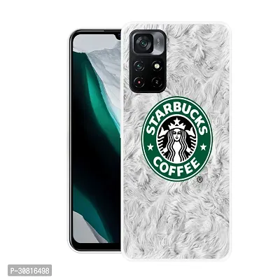 Stylish Back Cover For Mi Redmi Note 11T 5G, Poco M4 Pro 5G Starbucks Coffee Printed Back Cover