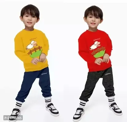 Classic Printed Clothing Set for Kids Boy, Pack of 2