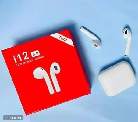 I12 Red Color Box Earbuds Bluetooth Bluetooth Headset  (Red, True Wireless)-thumb0