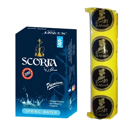 SCORIA Premium Quality Herbal Hookah (100% Nicotine And Tobacco Free) Chocolate , Polo Charcoal