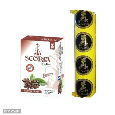 SCORIA Herbal Hookah Molasses (100% Nicotine and Tobacco Free) Coffee  Polo Charcoal (Pack of 2)