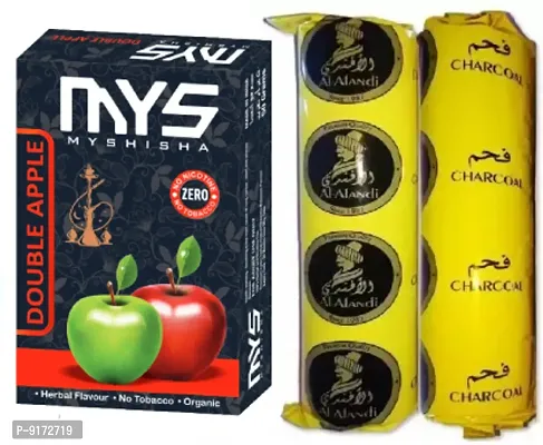 MYS Myshisha Herbal Hookah Molasses (100% Nicotine and Tobacco Free) Dubai Special  2 Polo Charcoal (Pack Of 3)