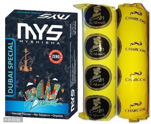 MYS Myshisha Herbal Hookah Molasses (100% Nicotine and Tobacco Free) Dubai Special  2 Polo Charcoal (Pack Of 3)-thumb0