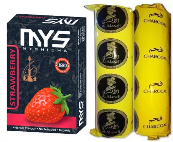 MYS Myshisha Herbal Hookah Molasses (100% Nicotine And Tobacco Free) Dubai Special 2 Polo Charcoal (Pack Of 3)