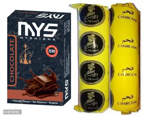 MYS Myshisha Herbal Hookah Molasses (100% Nicotine and Tobacco Free) Chocolate  2 Polo Charcoal (Pack Of 3)