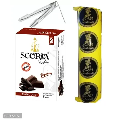 SCORIA Premium Quality Herbal Hookah (100% Nicotine and Tobacco Free) Chocolate , Polo Charcoal, T