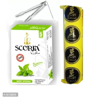 SCORIA Premium Quality Herbal Hookah (100% Nicotine and Tobacco Free) Mint , Polo Charcoal, T-thumb0